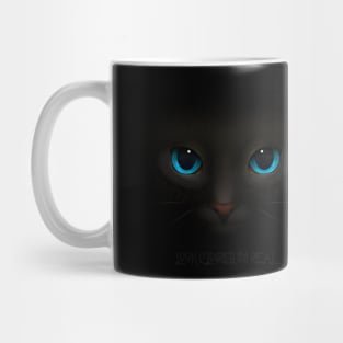 Black Cat Blue Eyes Very Real Mug